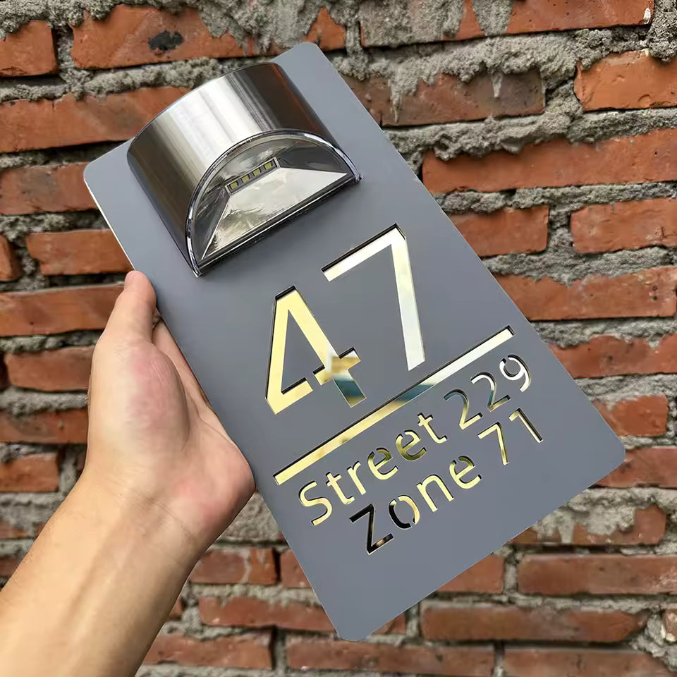 Personalized LED Solar Address Plaque