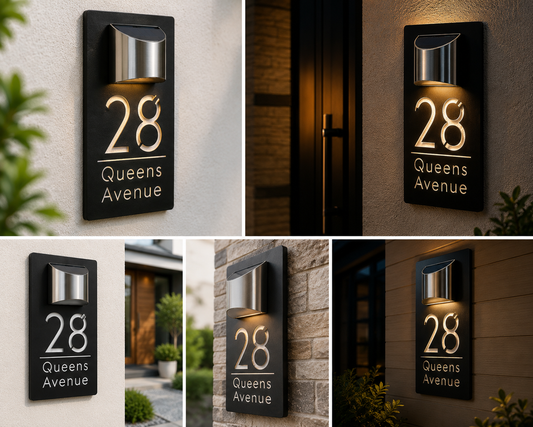 Personalized LED Solar Address Plaque