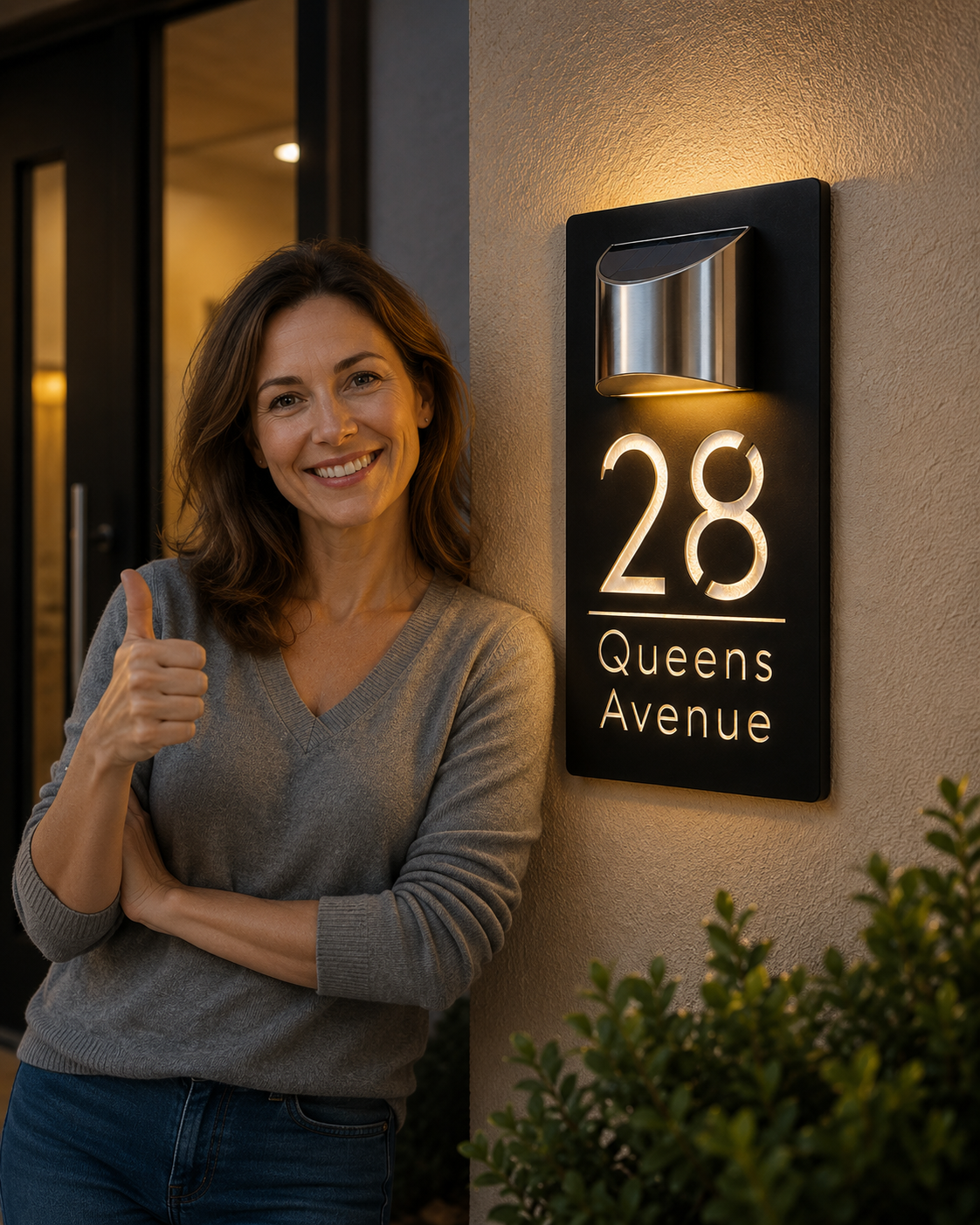 Personalized LED Solar Address Plaque